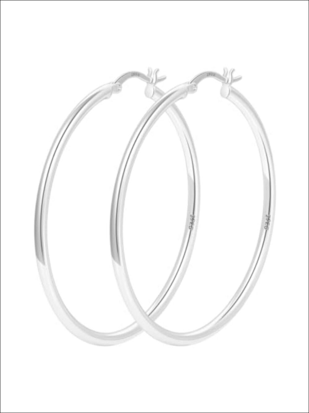 925 Sterling Silver Hoop Earrings Hypoallergenic 2MM Chunky